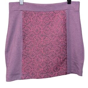 American Eagle Mini Printed Pencil Skirt Purple Pink 4 Twee